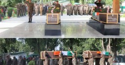 Indian Army pays tributes to two soldiers who died in action in separate operations in Kulgam